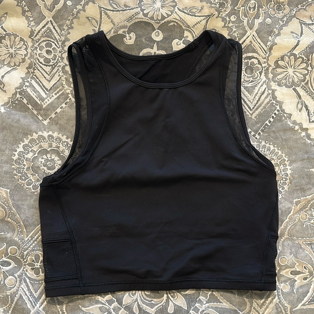 Lululemon crop tank with mesh cut outs